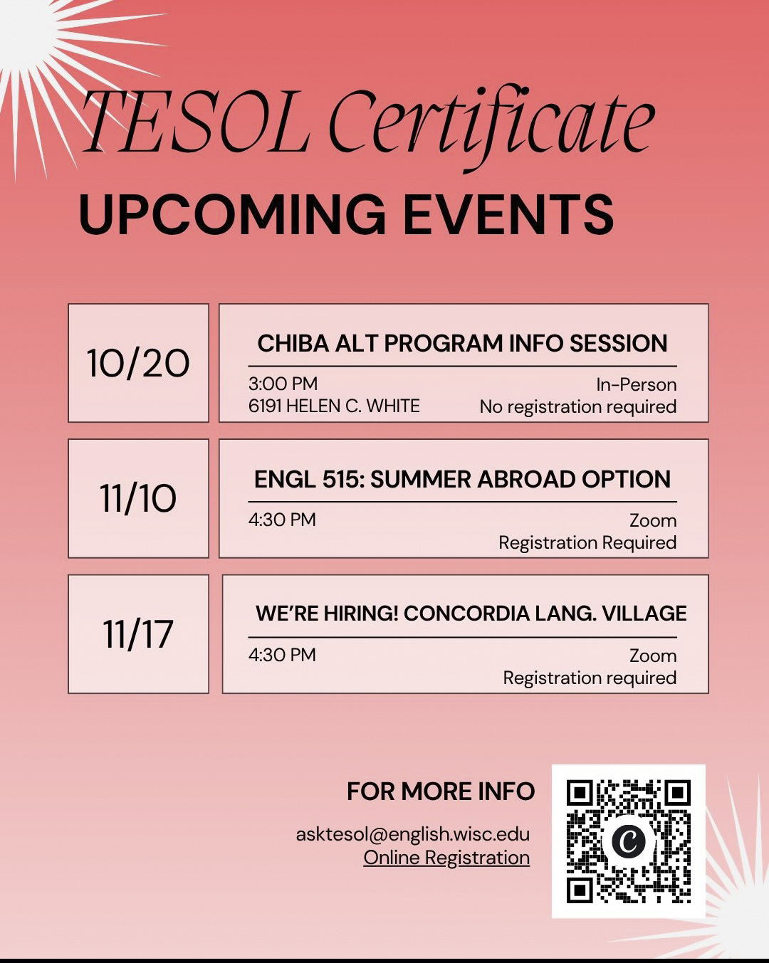 TESOL Fall events